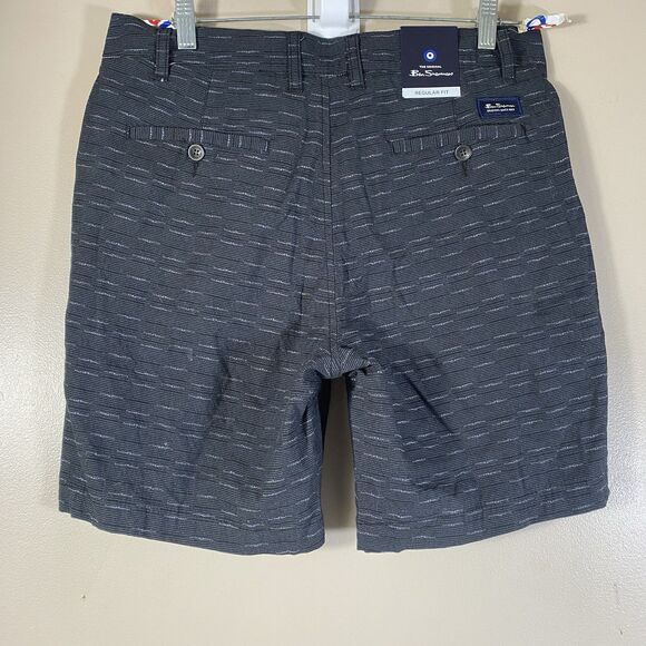 Ben Sherman Shorts Black Stretch Cotton Regular Fit Size 32  8” NWT  Chino - Picture 4 of 8